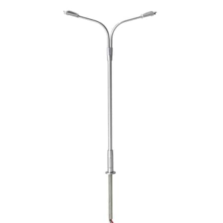 Atlas HO Scale Double Arm LED Streetlight, Silver & Cool White, 3PK ATL70000170